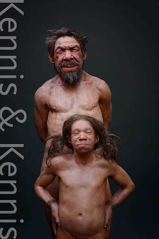 Neanderthal father and child