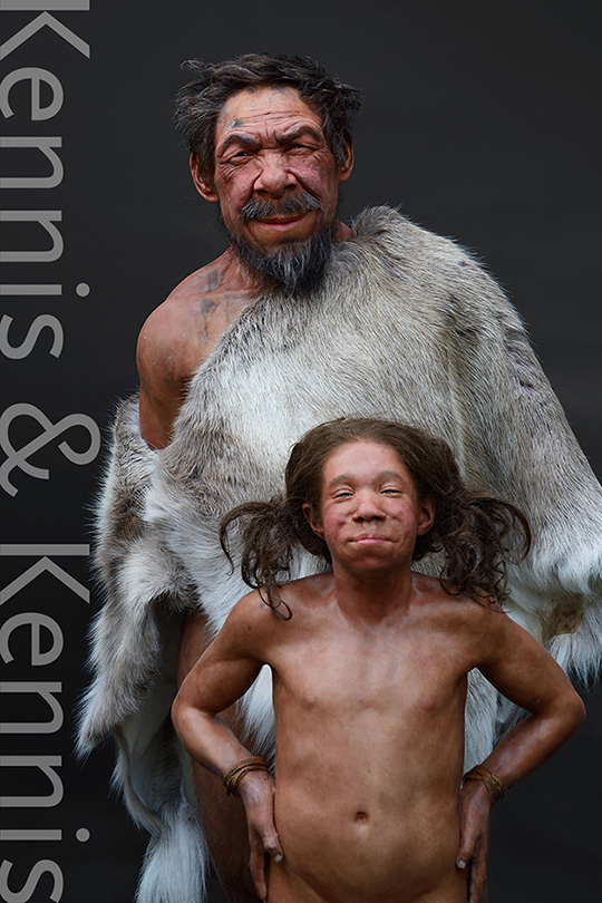 Neanderthal father and child
