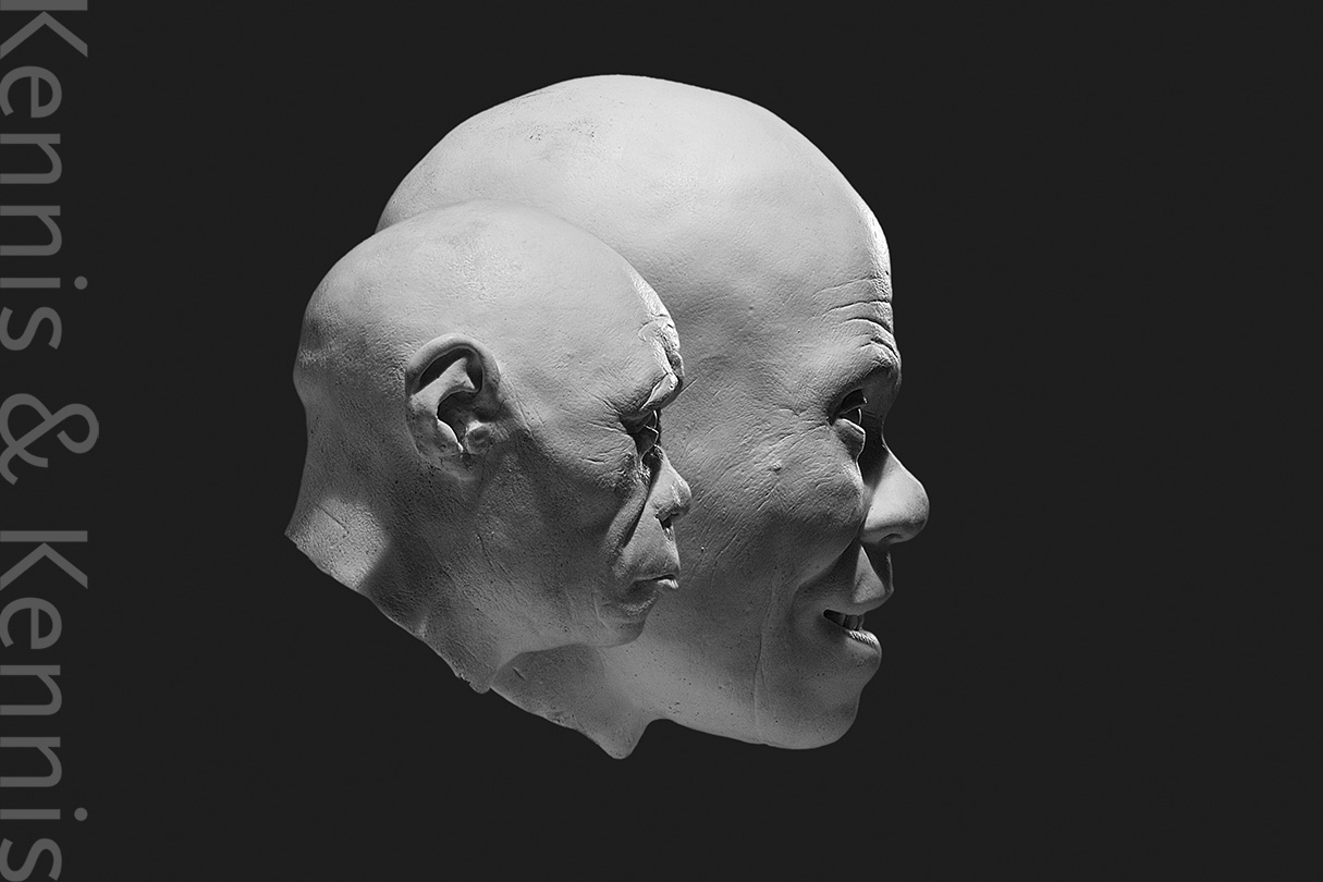 comparison between Homo floresiensis (left) and Homo sapiens Qafzeh